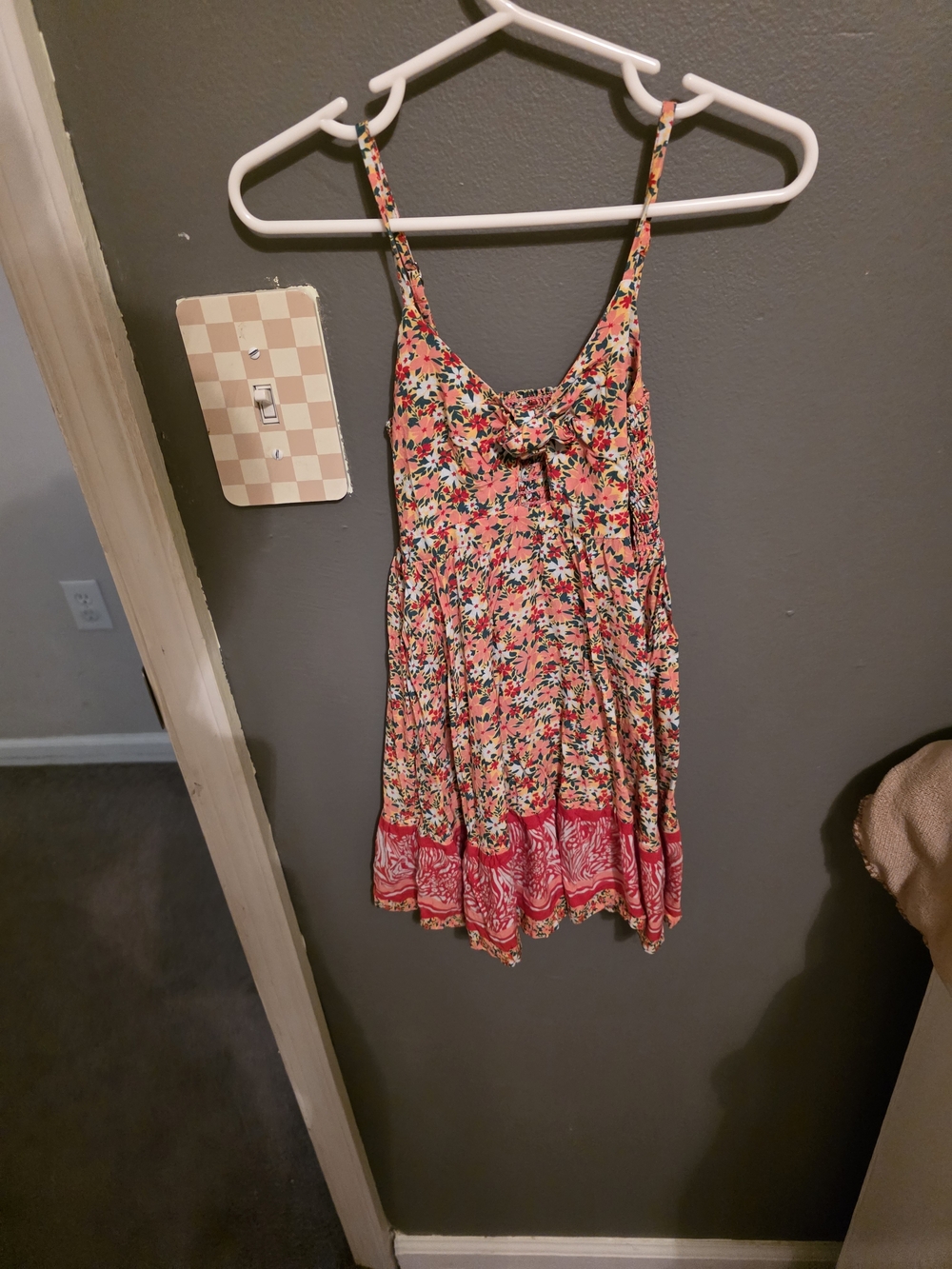 Maaji Girls Floral Spaghetti-Strap Dress in Coral and Pink